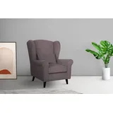 Home Affaire Sessel »Ohrensessel CHISTELLE, wahlweise mit Polsterhocker«, mit Wellenunterfederung, Maße: B/T/H: 81/87/99 cm