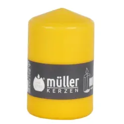 Müller Kerzen Stumpenkerze, goldgelb 2011107037 , 1 Packung = 6 Stück, (Ø x H): 70 x 110 mm