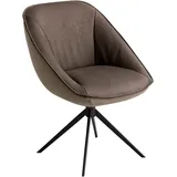 Koinor Armlehnstuhl, Braun, Textil, Leder, Kombination Echtleder/Stoff, Anilinleder, Drehkreuz, 63x88x70 cm, Goldenes M, Dgm, Beinauswahl, Lederauswahl, Stoffauswahl, Sitzfläche 360° drehbar, inklusive Armlehnen, Gestellauswahl, automatische Rückholfunktion, Esszimmer, Stühle, Esszimmerstühle, Armlehnenstühle