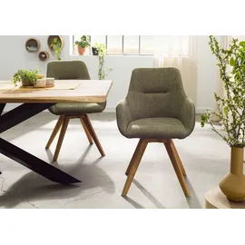 Massivmoebel24 Drehstuhl Tacoma Polyester grün