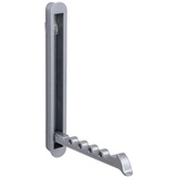 Gedotec Klapphaken Garderoben-Haken silber Kleiderhaken klappbar | MITAL | 1x Kleiderlüfter Wand-Paneel zum Einlassen | 140 x 16/128 mm | Kleider-Bügelhalter versenkt | Wand-Garderobe