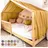 lilimaus Hausbett Himmel mit Gold Applikation [in 12 Farben] Betthimmel Hausbett aus 100% Baumwolle Musselin - Stoffhimmel für Hausbett Deko Mädchen & Jungen - Himmel für Hausbett Kinderbett Vorhang