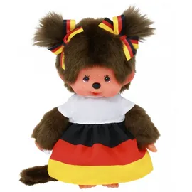 Monchhichi Mädchen im Deutschland-Kleid 20 cm Braun
