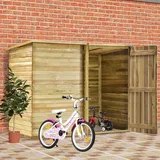 "2024"Modernen Fahrradgarage 232x110x170 cm Kiefernholz Imprägniert Mülltonnenboxen Design997522 - Braun