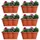Buri Balkonkasten 40 x 20 x 16,5 cm Rot Komplettset