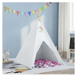 vidaXL Kinder-Teepee-Zelt mit Tasche Pfirsich & Spielbälle Haut Weiß