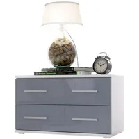 Vladon Nachttisch, Grau, Holzwerkstoff, 60x35x35 cm, Schlafzimmer, Nachttische