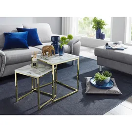 Wohnling Beistelltisch 2er-Set. LAMPHUN - weiß