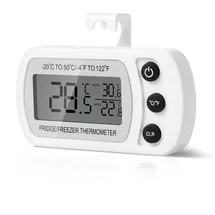 AiQInu AiQlnu Kühlschrank Thermometer, Magnetische Digitale Gefrierschrank Thermometer, Küchenthermometer mit Haken LCD Display Lesen Max Min Funktion, für Zuhause, Restaurants, Bars, Cafés (Weiß)