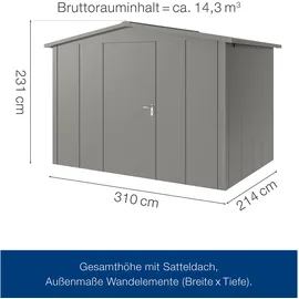 hörmann stauraumsysteme Juno 3,10 x 2,14 m Grau