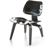 Vitra - LCW Stuhl, Esche schwarz, Kuhfell schwarz / weiß