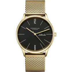 STERNGLAS - BERLIN - pianoschwarz - gold - Millanaise gold/ 38MM