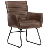 MASSIVMOEBEL24.DE Iron Label Stuhl #05 62x59x86, Farbe:Dunkelbraun, Anzahl:1 Stück, Material:Echtleder