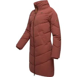 Ragwear Damen Wintermantel warmer wasserdichter Steppmantel lang mit abnehmbarer Kapuze Rebelka Terracotta22 Gr. 3XL - 3XL