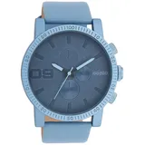 Oozoo XXL Herrenuhr Chronolook C11216 Hellblau Lederband 48 mm - Blau