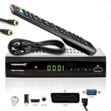 PremiumX HD 521 FTA Digital TV SAT Receiver DVB-S2 FullHD Satelliten Empfänger HDMI SCART USB Mediaplayer Antennenkabel, Vorprogrammiert