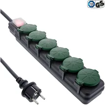 InLine Steckdosenleiste 10 m Schwarz/Grün 6 St.
