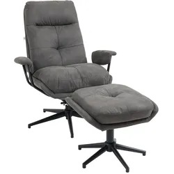 HOMCOM Relaxsessel mit Hocker Mikrofaser, Stahl