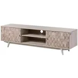 MASSIVMOEBEL24.DE TV-Board Akazie 170x42x48 weiß lackiert MOSAYK #211