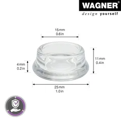 WAGNER Möbeluntersetzer rund Rohr 4tlg. - Durchmesser Ø 15/25 x 11 mm, Abrieb 4 mm, Kunststoff transparent - 15041599