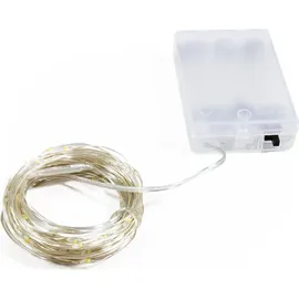 i.s.a.m. MCS-1452749 | Lichterkette, 80 LEDs, Silberdraht, batteriebetrieben