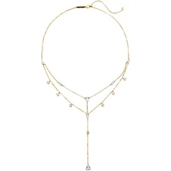Hey Happiness Zirkonia Doppelkette mit Y-Kette 925 Sterlingsilber Gold Damen 