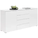 Carryhome Sideboard Weiß, Weiß Hochglanz - 165x80x40 cm