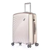 Verage Hartschalen-Trolley Kinetic M 24''Hartschalenkoffer, 4 Rollen, Volumenerweiterung, 4-Doppelrollen, TSA-Zahlenschloss Koffer goldfarben