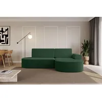 altdecor Eckcouch Cord mit Schlaffunktion 2-Sitzer Grün