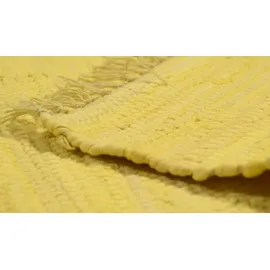 TEPGO Handwebteppich Dream Cotton Gelb 60 cm x 120 cm