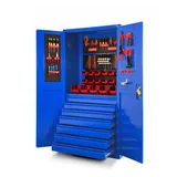 Jan Nowak Werkzeugschrank Metall 185 x 92 x 50 cm blau 7 Schubladen abschließbar