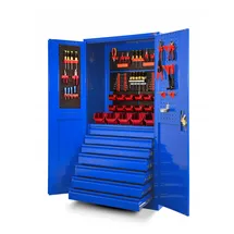 Jan Nowak Werkzeugschrank Metall 185 x 92 x 50 cm blau 7 Schubladen abschließbar
