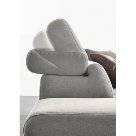 W.Schillig Ecksofa "finn, Designsofa mit tollem Sitzkomfort, bequem, L-Form", grau (steel s22), B:281cm H:71cm T:230cm, Flachgewebe S22 (100% Polyester);Stoff S37 (100% Polyester);Longlife Xtra-Leder Z59: Glattleder mit modischer Prägung.