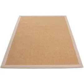 carpetfine Sisalteppich CARPETFINE "Sisal , auch als Läufer erhältlich", beige, B:240cm H:5mm L:340cm, Sisal, Teppiche, Sisalteppich, mit farbiger Bordüre, Anti Rutsch Rückseite, viele Größen, Wohnzimmer