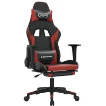 vidaXL Gaming-Stuhl mit Fußstütze Schwarz und Weinrot