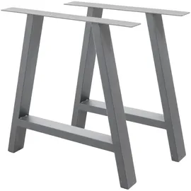 ECD Germany ECD-Germany Tischbeine Grau, Metall 72x8x70 cm, Esszimmer, Tische, Esstische, Tischsysteme
