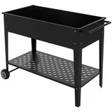 ML-Design Metall Hochbeet Fahrbar 98x50x79,5 cm Schwarz Mobiler Pflanzkasten