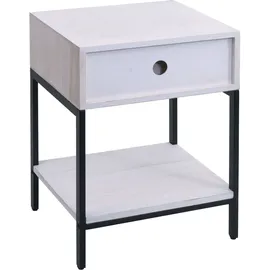 Mendler Nachtschrank HWC-N91 59 x 43 x 36 cm Weiß