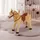 Homcom Reitpferd Spielpferd Plüschpferd Spielpferd für Kinder Stehpferd mit Sound Beige