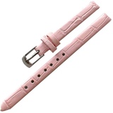 Uhren Zubehör Frauen-Weinlese Uhrenarmbänder echtes Leder-Bügel-Uhrenarmband 8mm 10mm Dornschliesse Silber Rosa,10mm