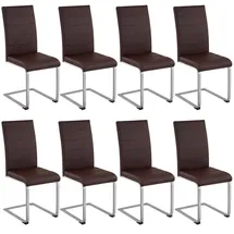 Tectake tectake® Schwingstühle Kunstleder 8er Setbraun