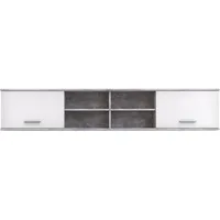 Forte Lupo Wandregal mit 2 Türen, Holzwerkstoff, Betonoptik Grau