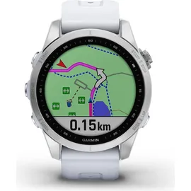 Garmin Fenix 7S Standard silber mit steinweissem Armband