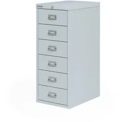 BISLEY Multidrawer Schubladenschrank aus Metall abschließbar in lichtgrau Schrank für Büro Werkstatt und Zuhause Stahlschrank
