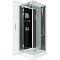 AcquaVapore D38-03L1-ALL Komplettdusche 80 x 80 cm Schwarz Sicherheitsglas ESG