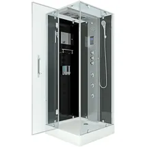 AcquaVapore D38-03L1-ALL Komplettdusche 80 x 80 cm Schwarz Sicherheitsglas ESG
