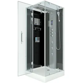 AcquaVapore D38-03L1-ALL Komplettdusche 80 x 80 cm Schwarz Sicherheitsglas ESG
