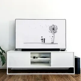 kwmobile 55" TV Abdeckung Indoor - Fernseher Hülle Bildschirmschutz Abdeckung - TV Bildschirm Staubschutzhülle - Fernsehabdeckung - Schwarz Weiß
