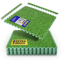 BestLivings Bodenschutzmatte Puzzle mit Gras Print – EVA Bodenmatte 40x40x1cm – Schallisolierend & Erweiterbar (6er Pack / 0,96m2)