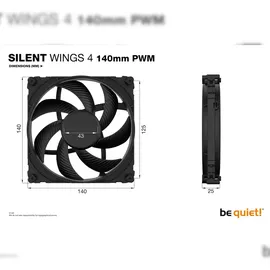 be quiet! Silent Wings 4 PWM Gehäuselüfter 140mm x 140mm x 25mm
